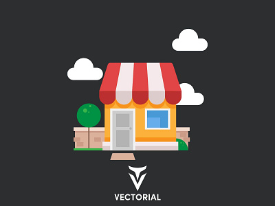 Building building design flat flat design flatdesign icon illustration illustrator logo shop building tutorial vector vectorial