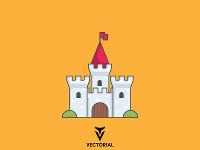 Castle castle design flat flat design flatdesign illustration illustrator logo tower tutorial vector