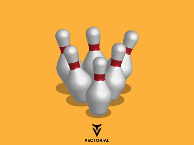 Bowling Pins bowling bowling pins design flat flat design flatdesign icon illustration illustrator logo pins tutorial vector