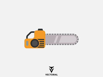 Chainsaw chainsaw design flat flat design flatdesign icon illustration illustrator logo tutorial vector vectorial