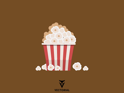 Popcorn design faridhuseynli flat flat design flatdesign illustration illustrator logo popcorn tutorial vector