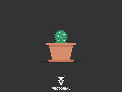 Cactus cactus design flat flat design flatdesign icon illustration illustrator logo potted potted cactus tutorial vector