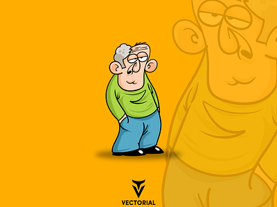 angry old man cartoon character