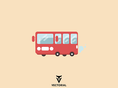 Red Bus branding bus design flat flat bus flat design flatdesign illustration illustrator logo school bus ui vector