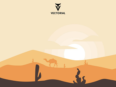 Desert branding camel camel silhouette desert desert landscape design flat flat design flatdesign illustration illustrator landscape logo silhouette vector