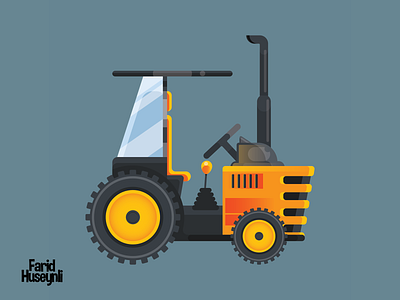 Flat Design Agricultural Tractor design flat flat design flatdesign icon illustration illustrator logo tutorial vector