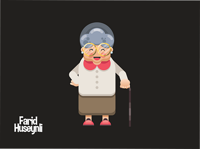 Grandma design faridhuseynli faridhuseynliart flat flat design flatdesign icon illustration illustrator logo tutorial vector