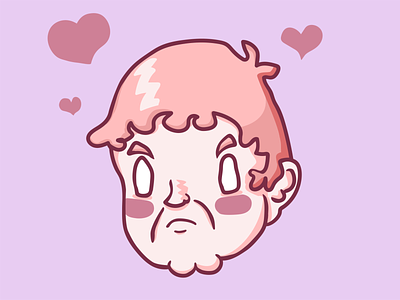 Little Fusster boy heart hearts illustration illustrator love pink pink hair vector