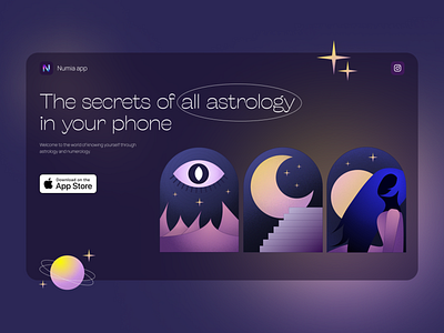 astrological website astrology design figma graphic design horoscope illustration landing landing design ui uiux ux web design