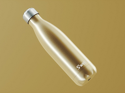 Sparkling champagne S'well 3D Rendering. 3d artdirection bottle c4d cgi concept illustration marketing