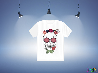 Stylish T-shirt @flowers @skull brand design creation design drawing illustraion illustrator cc vector