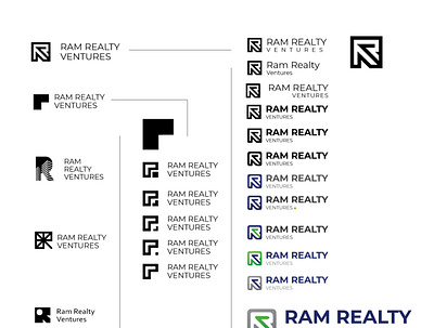 Ram realty ventures logo process architecture brand identity design logo pune realestate logo startup logo veerendratikhe
