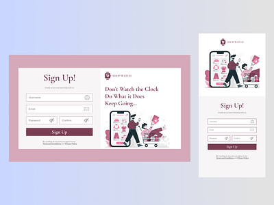 Responsive Sign Up Page design responsive sign up ui ux