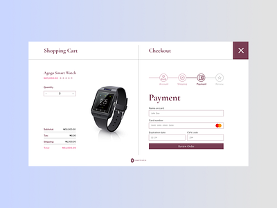 Checkout Page for an Online Watch Store checkout design e commerce ui ux