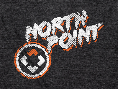 Shirt Design // NPCC [1] charcoal circle gray halftone logo north point community church orange shirt white