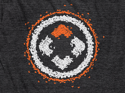 Shirt Design // NPCC [2] bits charcoal circle gray logo north point community church orange particles shirt white
