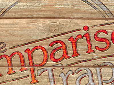 The Comparison Trap Type Setting branding itc souvenir logo typography wood