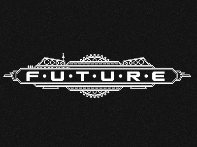 Future • [Abandoned Project] antenna black future gears illustration retro white