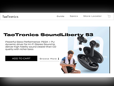 Tao Tronics Earphones landing Page eCommerce