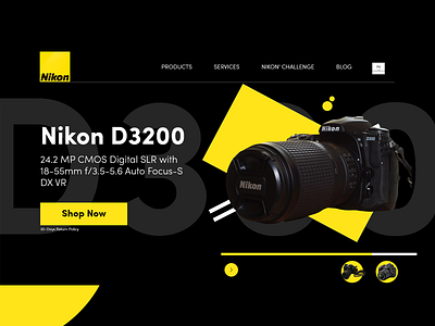 Nikon Camera Photography Product Landing Page Modern Header