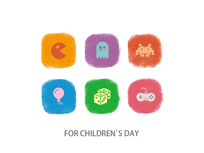 colorful icons children colorful design game icon