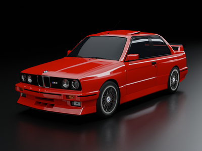 Rendering of a BMW e30 M3 3d bmw car design model render