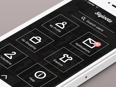 New Styloola menu app application clear flat ios ios7 iphone menu ui