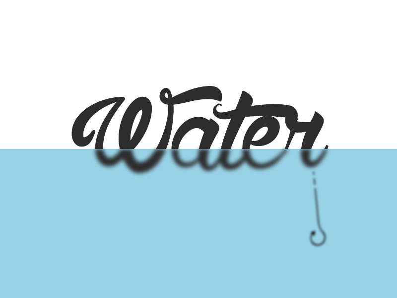 In the water calligraphy fish font gif illustrator photoshop water