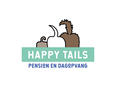 Happy Tails Logo brand identity branding dog dog kennels dog logo doggy daycare logo pet hotel