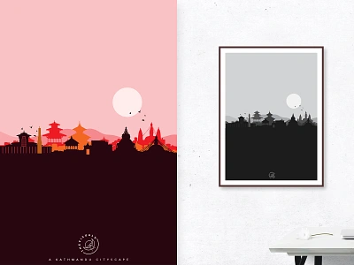 A Kathmandu Cityscapes bnw cityscape cityscapes design digitalart illustration illustrator kathmandu nepal poster poster art silhouette temples thevisualx vector vector art vivid wallpaper