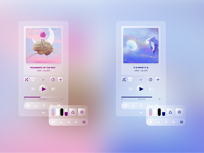 Music Player UI Design designtrends glass glassmorphism music app musicplayer thevisualx ui uidesign uidesigner uiux uiux design ux