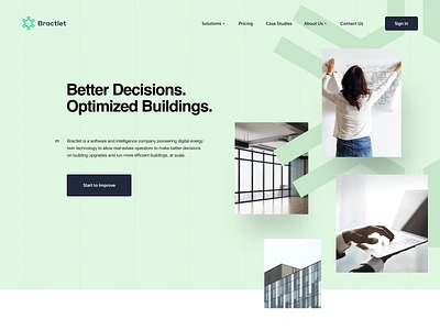 Bracelet v3 Website Style Exploration b2b building optimization building optimization dashboard homepage property management saas software technology ui ux website