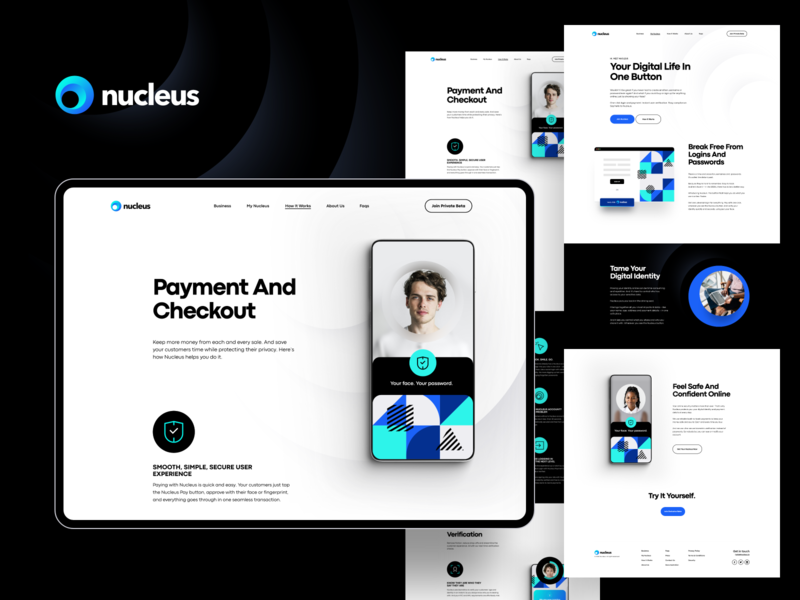 Nucleus - Exploration Pages ai b2b business clean login nucleus payment registration saas simple tech ui ux verification web design website