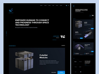 ENDUROSAT Homepage b2b clean cubesat dark endurosat homepage nanosats saas sattelite simple space technology ui ux website