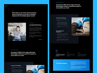 ENDUROSAT About Page about us b2b endurosat nanosats saas sattelite space technology ui ux website