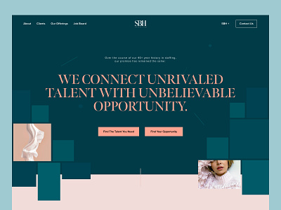 SBH Fashion website — exploration b2b colors development fashion staffing typography ui ux website