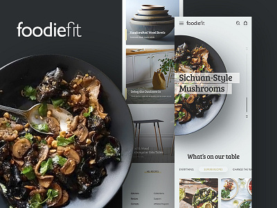 Foodiefit Mobile Homepage e commerce fit fitness food homepage mobile recipes responsive shop ui ux website