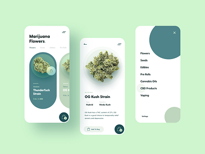 Marijuana Store Mobile App app app design canabis cbd design system e commerce marijuana mobile mobile app store ui ux