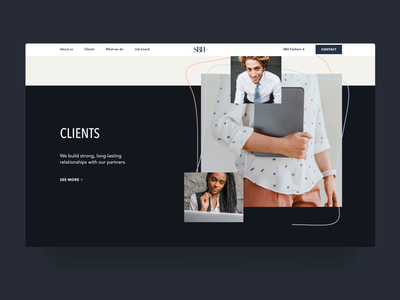 SBH+ Live Website animation b2b fashion homepage interaction landing page modern motion design staffing ui ux web design website