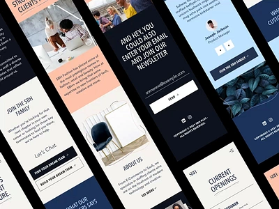 SBH+ Mobile Pages b2b fashion mobile modern responsive staffing ui ux web design website