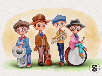 The Band animation art band character design cute design digital painting drawing graphic design illustration portrait sketch