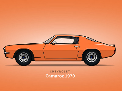 1970 Chevrolet Camaro 1970 branding camero car car illustrations design digital painting drawing illustration logo portrait sketch typography ui vectorart