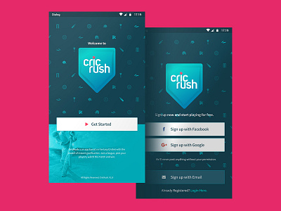 Cricrush Mobile App UI