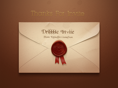 Hello, Dribbble! envelope sealing
