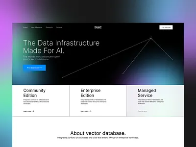 Landing page first screen concept: vector coordinate data ui vector database website