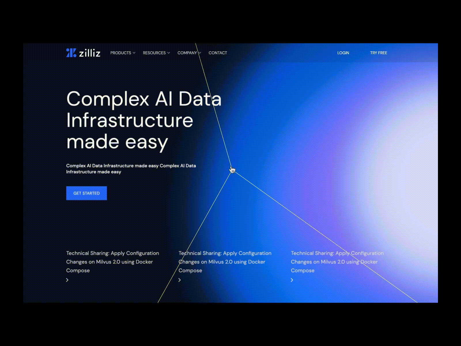 First screen interactive concept: vector coordinate animation landingpage motion ui website