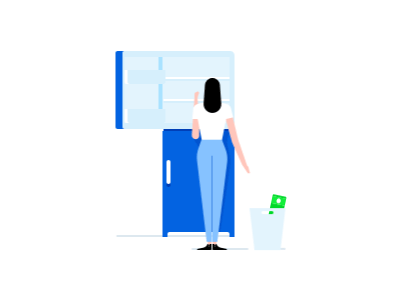 Expired animation characters fridge gif girl illustration