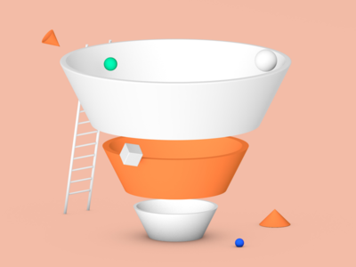 Marketing Concept business c4d character funnel