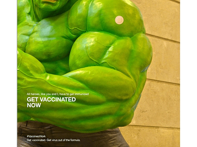 Even heroes have to get Vaccinated awareness hulk superhero vaccine