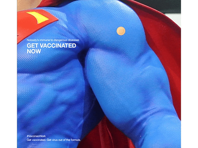 Even heroes have to get vaccinated awareness superhero superman vaccine